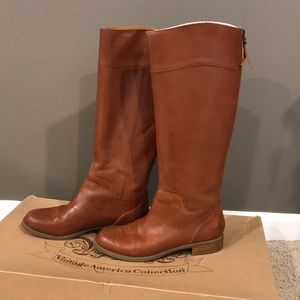 Nine West leather cognac boots
